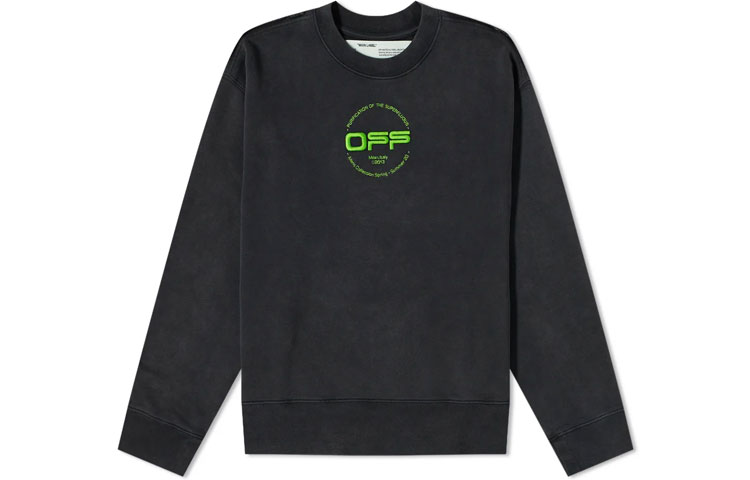 OFF-WHITE SS20 Black Hoodie with Front "OFF" and Large Back Logo OMBA037R20E300131088 圖 2