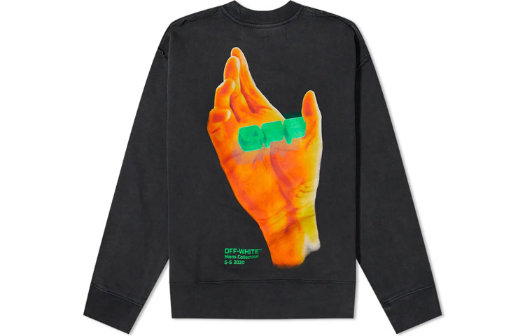 OFF-WHITE SS20 Black Hoodie with Front "OFF" and Large Back Logo OMBA037R20E300131088 圖 3
