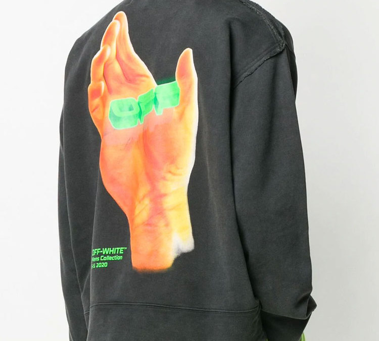 OFF-WHITE SS20 Black Hoodie with Front "OFF" and Large Back Logo OMBA037R20E300131088 圖 5