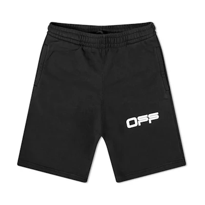 OFF-WHITE SS20 Black Logo Tape Print Casual Shorts Fashion OMCI006G20FLE0051084