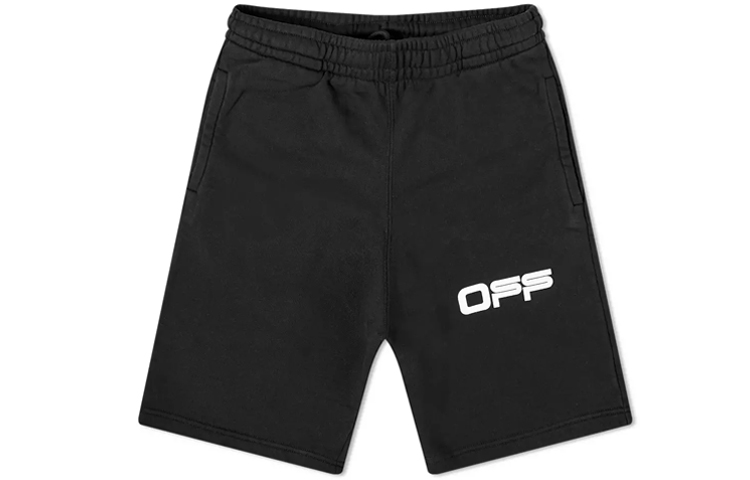 Order 오프화이트 SS20 블랙 로고 테이프 프린트 캐주얼 반바지 패션 OMCI006G20FLE0051084