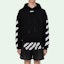 Shop Hoodie OFF-WHITE SS20 Pria Hitam Loose-Fit dengan Desain Arrow Print. OMBB037S20E300031088