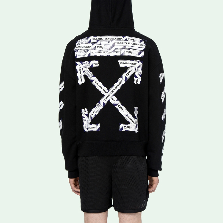 Purchase Hoodie OFF-WHITE SS20 Pria Hitam Loose-Fit dengan Desain Arrow Print. OMBB037S20E300031088