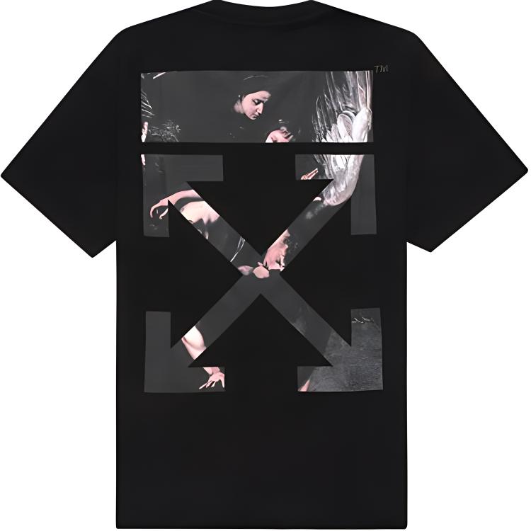 OFF-WHITE SS20 Black T-Shirt with Oil Painting Arrow Print OMAA038G20JER0031088 圖 3
