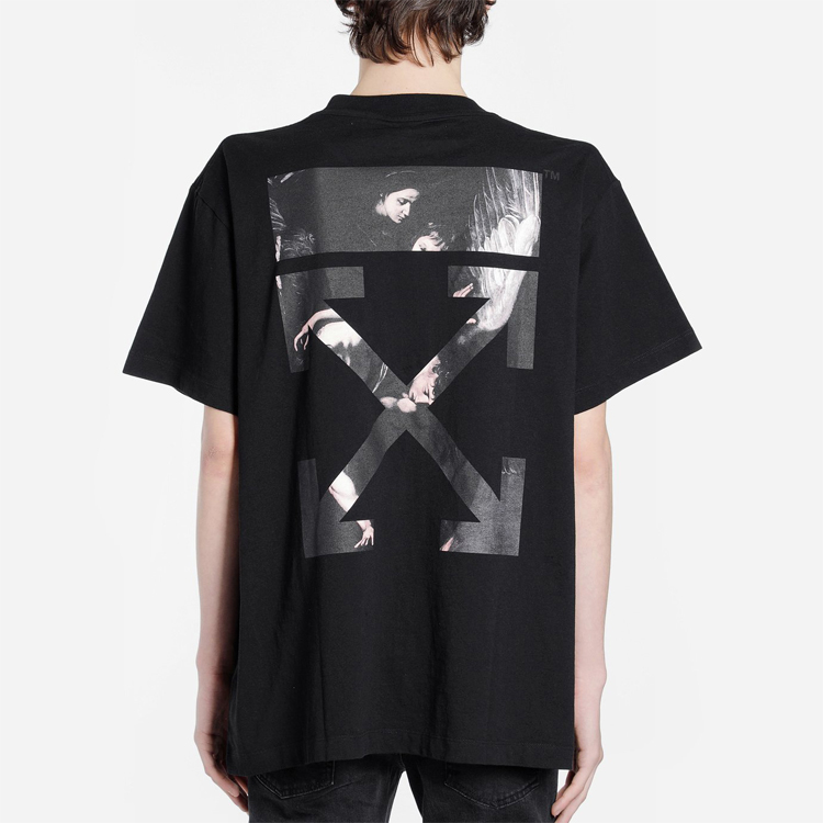 OFF-WHITE SS20 Black T-Shirt with Oil Painting Arrow Print OMAA038G20JER0031088 圖 6