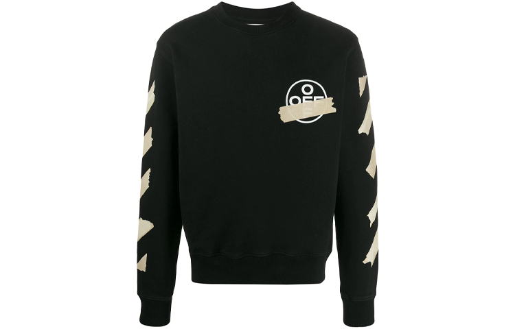 OFF-WHITE SS20 Black Tape Arrows Crewneck Sweatshirt OMBA025R20E300021048