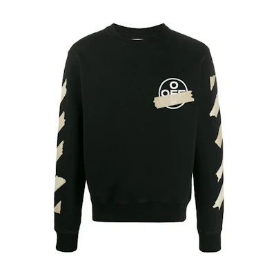 OFF-WHITE SS20 Black Tape Arrows Crewneck Sweatshirt OMBA025R20E300021048