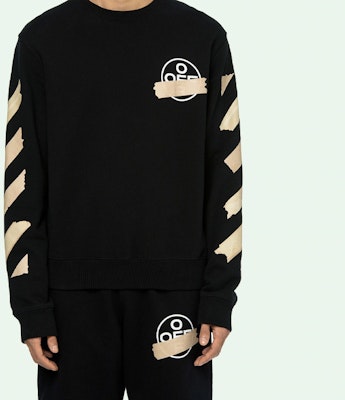 OFF-WHITE SS20 黑色膠帶箭頭圓領長袖上衣 OMBA025R20E300021048 Shop OFF-WHITE SS20 黑色膠帶箭頭圓領長袖上衣 OMBA025R20E300021048
