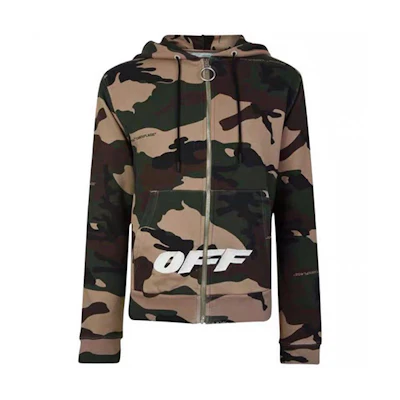 OFF-WHITE SS20 Camo Zip Jacket Military Green OMBB033E181920219901