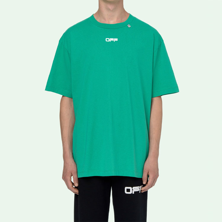 OFF-WHITE SS20 Caravaggio Square Graphic Tee Green Loose Fit OMAA038S201850054488 圖 5