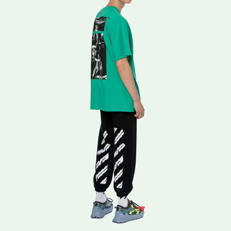 OFF-WHITE SS20 Caravaggio Square Graphic Tee Green Loose Fit OMAA038S201850054488 圖 8