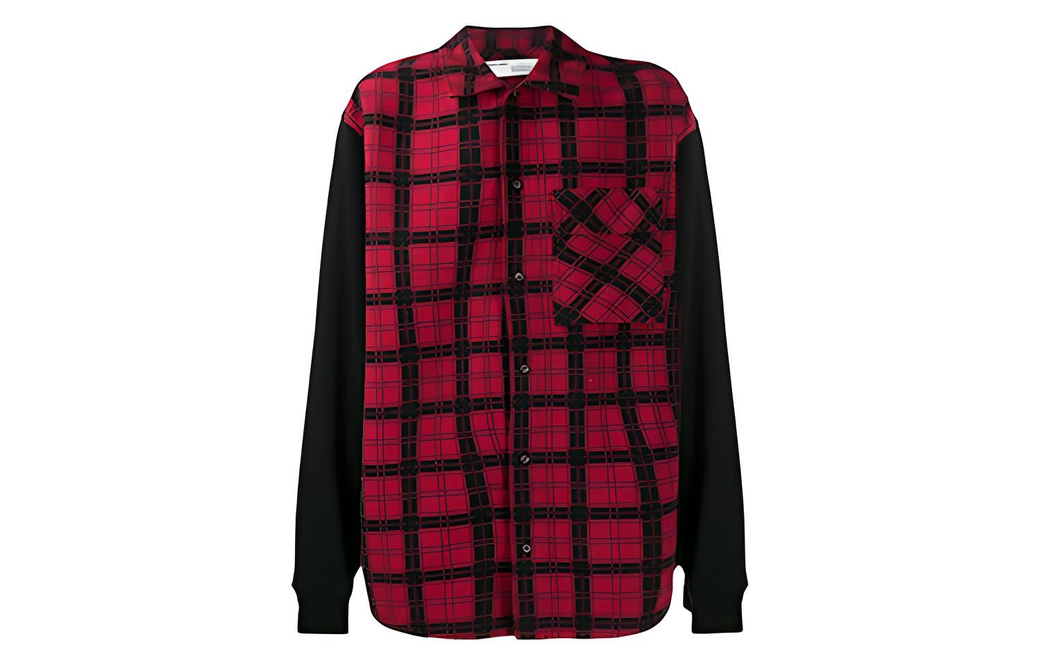 OFF-WHITE SS20 Casual Plaid Long Sleeve Shirt Black/Red OMGA101R20G530202010