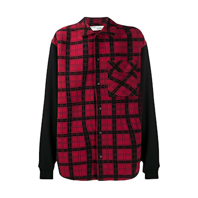 OFF-WHITE SS20 Casual Plaid Long Sleeve Shirt Black/Red OMGA101R20G530202010