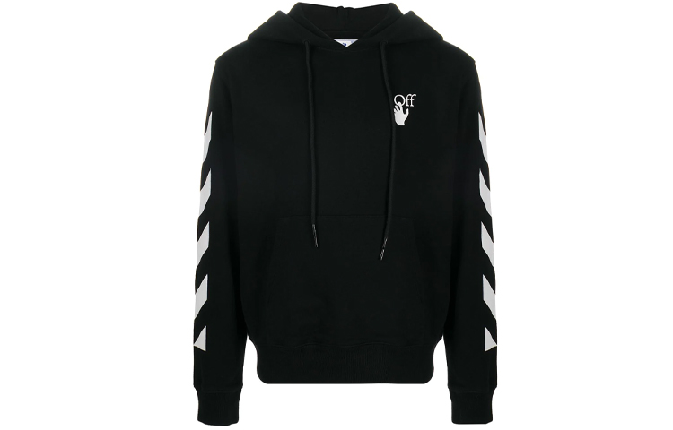 OFF-WHITE SS20 Diagonal Print Hoodie Regular Fit Black () OMBB034F20FLE0091001