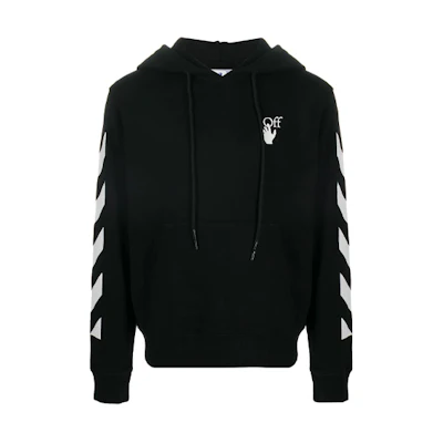 OFF-WHITE SS20 Diagonal Print Hoodie Regular Fit Black () OMBB034F20FLE0091001