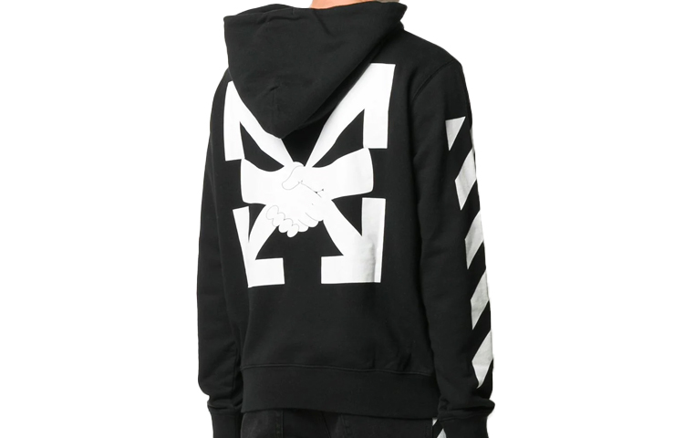 OFF-WHITE SS20 Diagonal Print Hoodie Regular Fit Black () OMBB034F20FLE0091001 圖 3