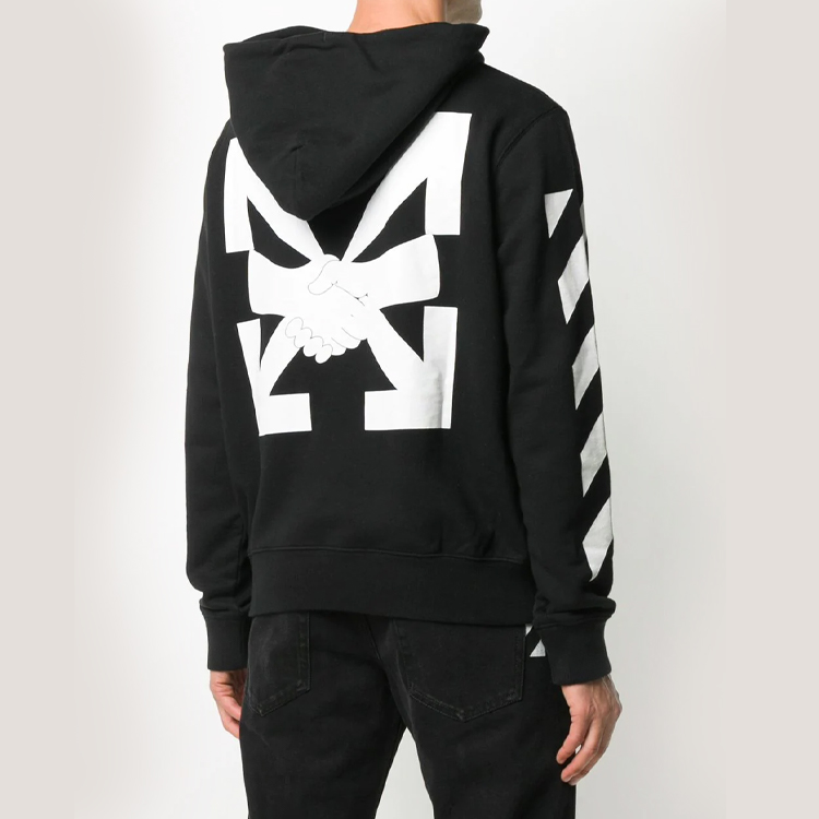 OFF-WHITE SS20 Diagonal Print Hoodie Regular Fit Black () OMBB034F20FLE0091001 圖 5
