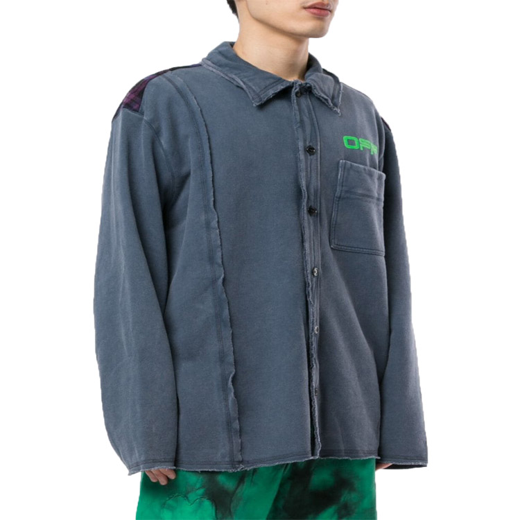 Lookbook OFF-WHITE SS20 仿舊徽標牛仔襯衫 藍色 OMGA102R20E300083245