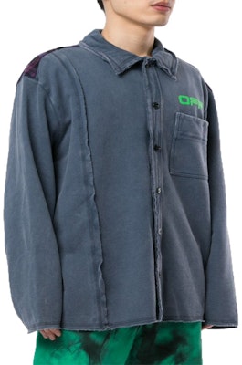 오프 화이트 SS20 디스트레스트 로고 버튼 업 데님 셔츠 블루 OMGA102R20E300083245 Lookbook 오프 화이트 SS20 디스트레스트 로고 버튼 업 데님 셔츠 블루 OMGA102R20E300083245