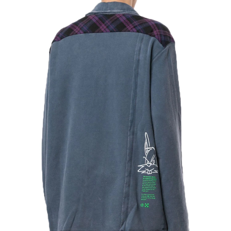 Shop OFF-WHITE SS20 仿舊徽標牛仔襯衫 藍色 OMGA102R20E300083245