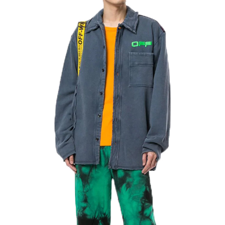 Purchase OFF-WHITE SS20 仿舊徽標牛仔襯衫 藍色 OMGA102R20E300083245