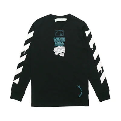 OFF-WHITE SS20 Dripping Arrows Logo Long Sleeve Tee Black OMAB001R201850051001