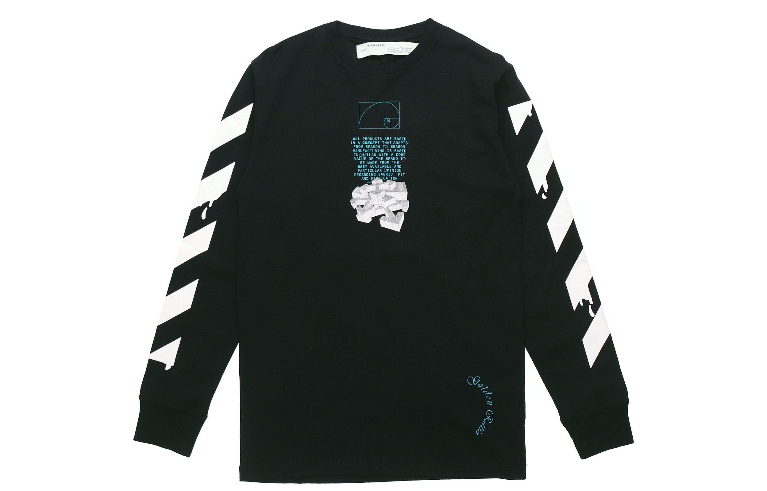 Order OFF-WHITE SS20滴箭标志黑色长袖T恤 OMAB001R201850051001