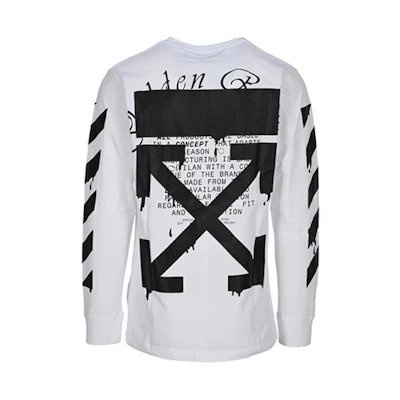 OFF-WHITE SS20 Dripping Arrows White Long Sleeve T-Shirt Men OMAB001R201850050110