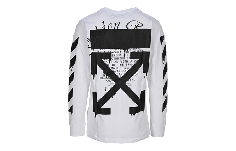 Order OFF-WHITE SS20 白色箭头长袖T恤 男款 OMAB001R201850050110