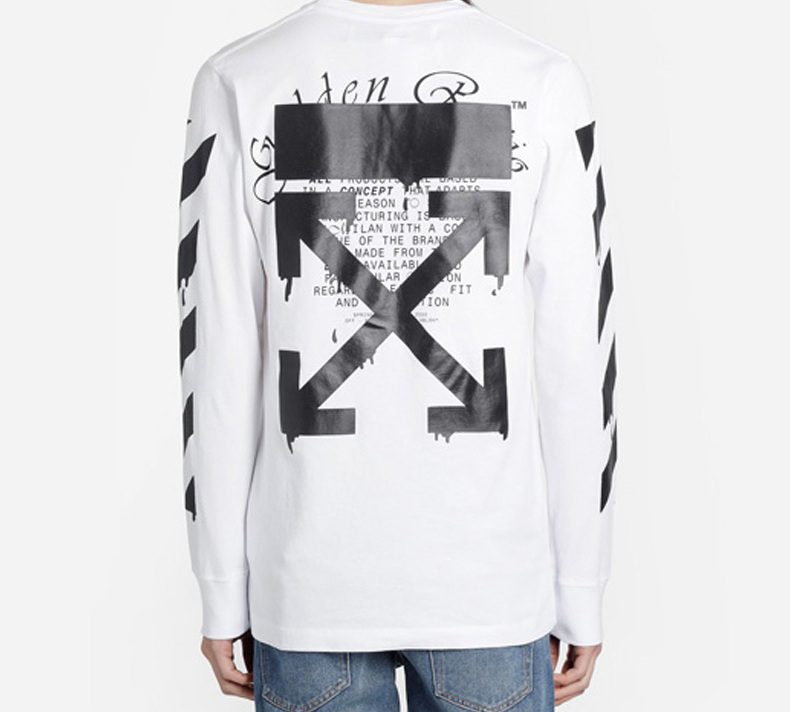 Details for OFF-WHITE SS20 白色箭头长袖T恤 男款 OMAB001R201850050110