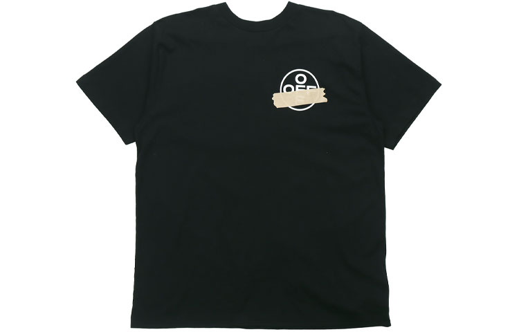 OFF-WHITE SS20 Gold Arrow Tape Patch T-shirt Unisex Black OMAA038R201850021048