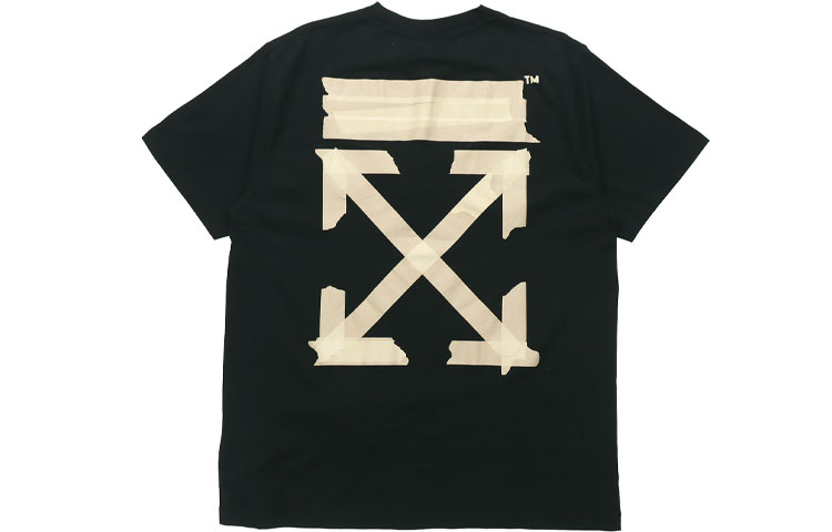 Lookbook OFF-WHITE SS20 Gold Arrow Tape Patch T-shirt Unisex Black OMAA038R201850021048