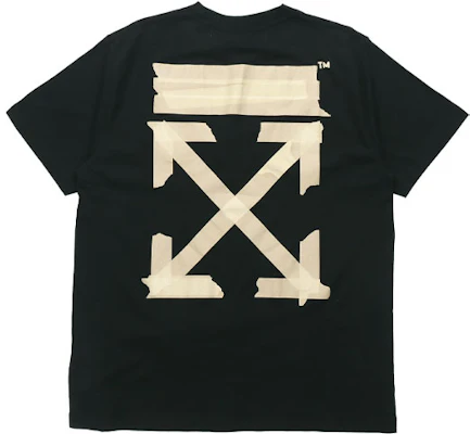 OFF-WHITE SS20 Gold Arrow Tape Patch T-shirt Unisex Black OMAA038R201850021048 Lookbook OFF-WHITE SS20 Gold Arrow Tape Patch T-shirt Unisex Black OMAA038R201850021048