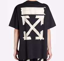 Shop OFF-WHITE SS20 金箭貼布圖案 男女款黑色T恤 OMAA038R201850021048