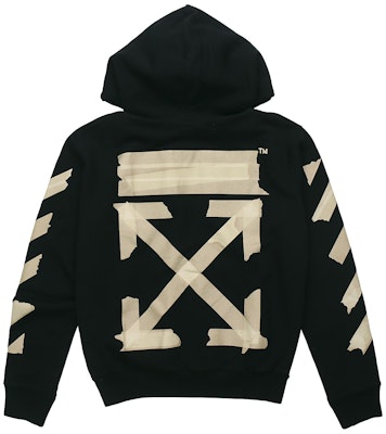 OFF-WHITE SS20 Hoodie Hitam Gold Tape Arrow Print OMBE001R20E300021048 Lookbook OFF-WHITE SS20 Hoodie Hitam Gold Tape Arrow Print OMBE001R20E300021048