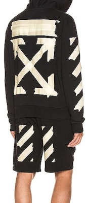 OFF-WHITE SS20 Hoodie Hitam Gold Tape Arrow Print OMBE001R20E300021048 Cheap OFF-WHITE SS20 Hoodie Hitam Gold Tape Arrow Print OMBE001R20E300021048