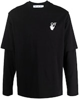 OFF-WHITE SS20 Gradient Arrow Long Sleeve Layered Tee Black . OMAB066F21JER0041084 OFF-WHITE SS20 Gradient Arrow Long Sleeve Layered Tee Black . OMAB066F21JER0041084
