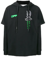 Off-White SS20 Graffiti Rabbit Double-Sleeve Hoodie Black () OMAB033R201850081045 Off-White SS20 Graffiti Rabbit Double-Sleeve Hoodie Black () OMAB033R201850081045
