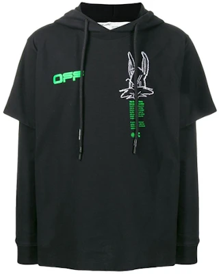 Off-White SS20 Graffiti Kelinci Double-Sleeve Hoodie Hitam OMAB033R201850081045 Buy Off-White SS20 Graffiti Kelinci Double-Sleeve Hoodie Hitam OMAB033R201850081045