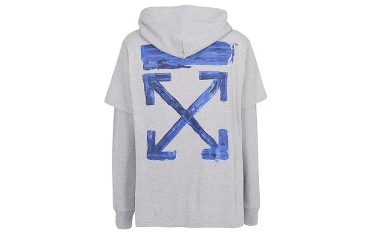 OFF-WHITE SS20 Gray Arrow Print Drawstring Layered Hoodie OMAB033F191850100730 圖 2