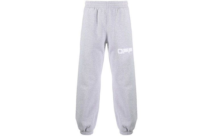 OFF-WHITE SS20 Logo Printed Jogger Sweatpants Men Light Grey OMCH022S20E300030788