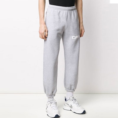 OFF-WHITE SS20 Logo Printed Jogger Sweatpants Men Light Grey OMCH022S20E300030788 Purchase OFF-WHITE SS20 Logo Printed Jogger Sweatpants Men Light Grey OMCH022S20E300030788