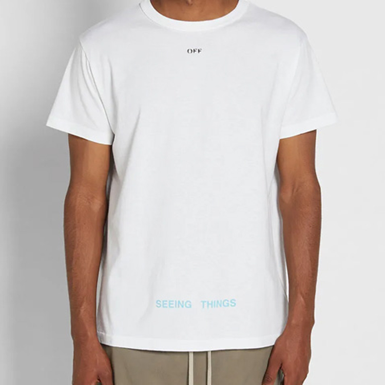 Shop OFF-WHITE Kaos Grafis Marilyn Monroe SS20 Putih OMAA002F171850470188