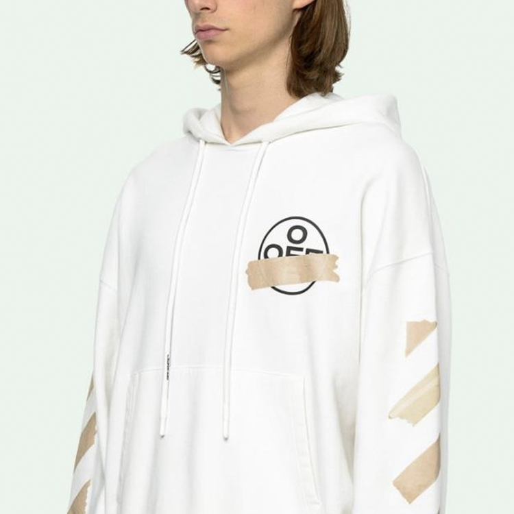 OFF-WHITE SS20 Metallic Arrow Oversized Hoodie White () OMBB037R20E300020148 圖 4