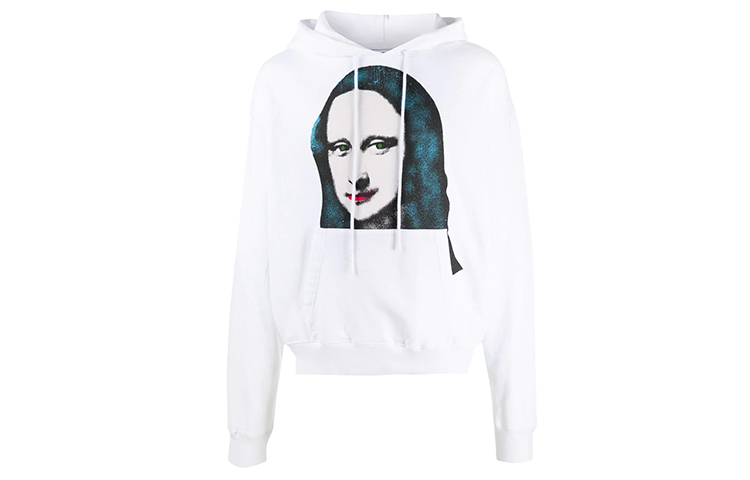 OFF-WHITE SS20 Mona Lisa Print Hoodie White OMBB037E20FLE0090110