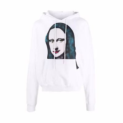 OFF-WHITE SS20 Mona Lisa Print Hoodie White OMBB037E20FLE0090110