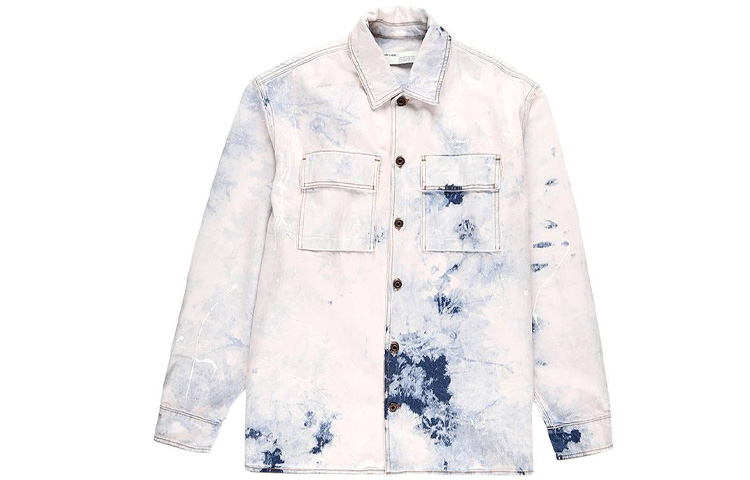 OFF-WHITE SS20 Multicolor Splatter Denim Jacket White Mens OMYD017R203860201414