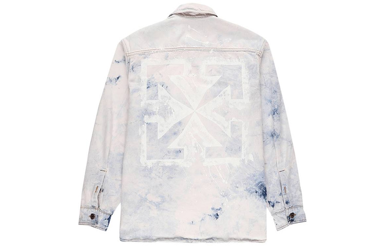 Lookbook オフホワイト SS20 マルチカラースプラッターデニムジャケット ホワイト メンズ OMYD017R203860201414
