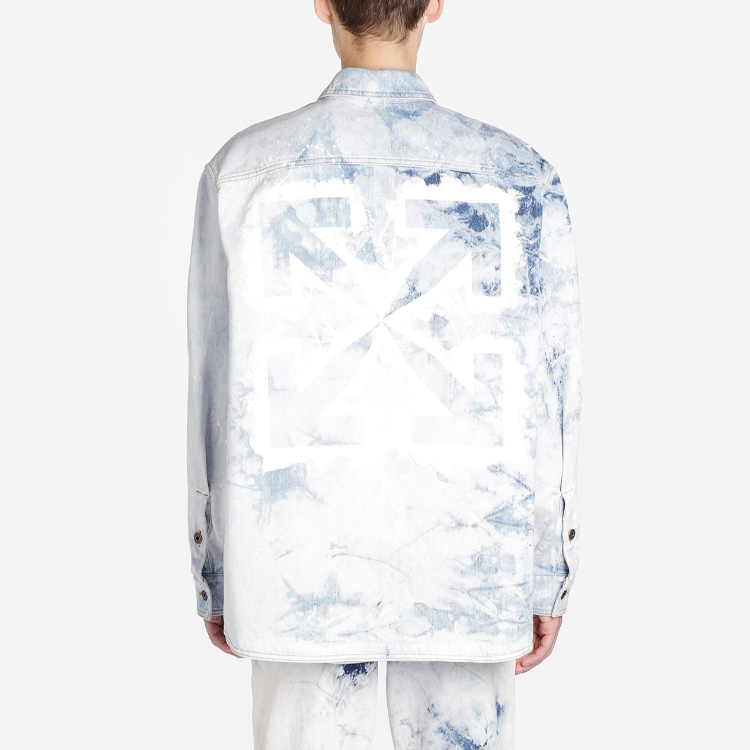 Details for オフホワイト SS20 マルチカラースプラッターデニムジャケット ホワイト メンズ OMYD017R203860201414