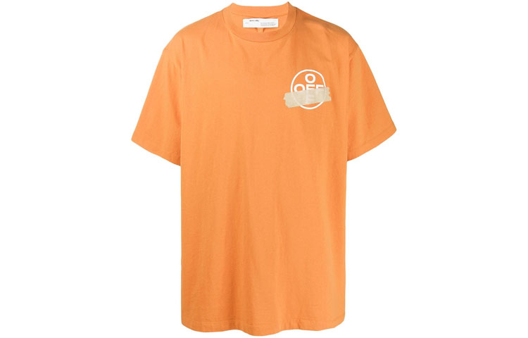 OFF-WHITE SS20 Orange Gold Arrow Tape Patch Oversized T-Shirt OMAA038R201850021948